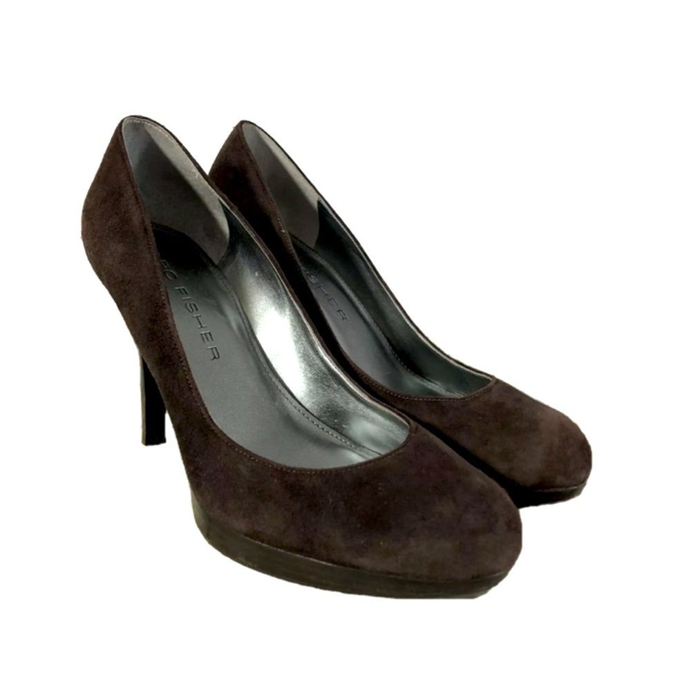 Marc Fisher Destina Suede Pumps Heeled Shoes Brown Sz 8.5